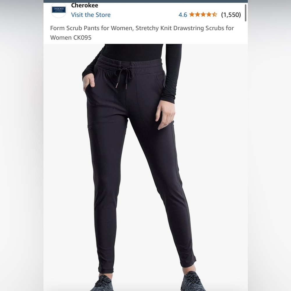 Cherokee Form Women's Mid Rise Tapered Leg Drawstring pant.  Size M.  Pewter